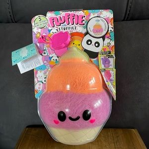 Fluffie Stuffiez Ice Cream Pull To Reveal Surprise Plush Multicolored
